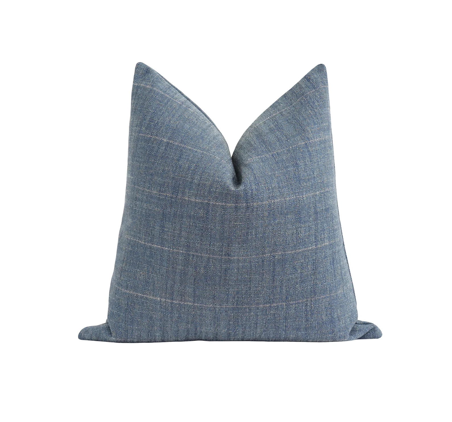 Denim Stripe Woven Pillow Cover Denim Blue Cream Stripe - Etsy | Etsy (US)