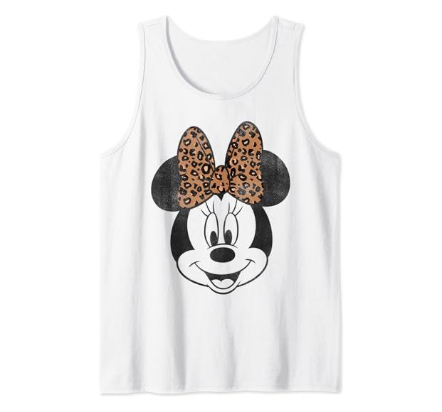 Disney Mickey And Friends Minnie Mouse Leopard Bow Portrait Tank Top | Amazon (US)