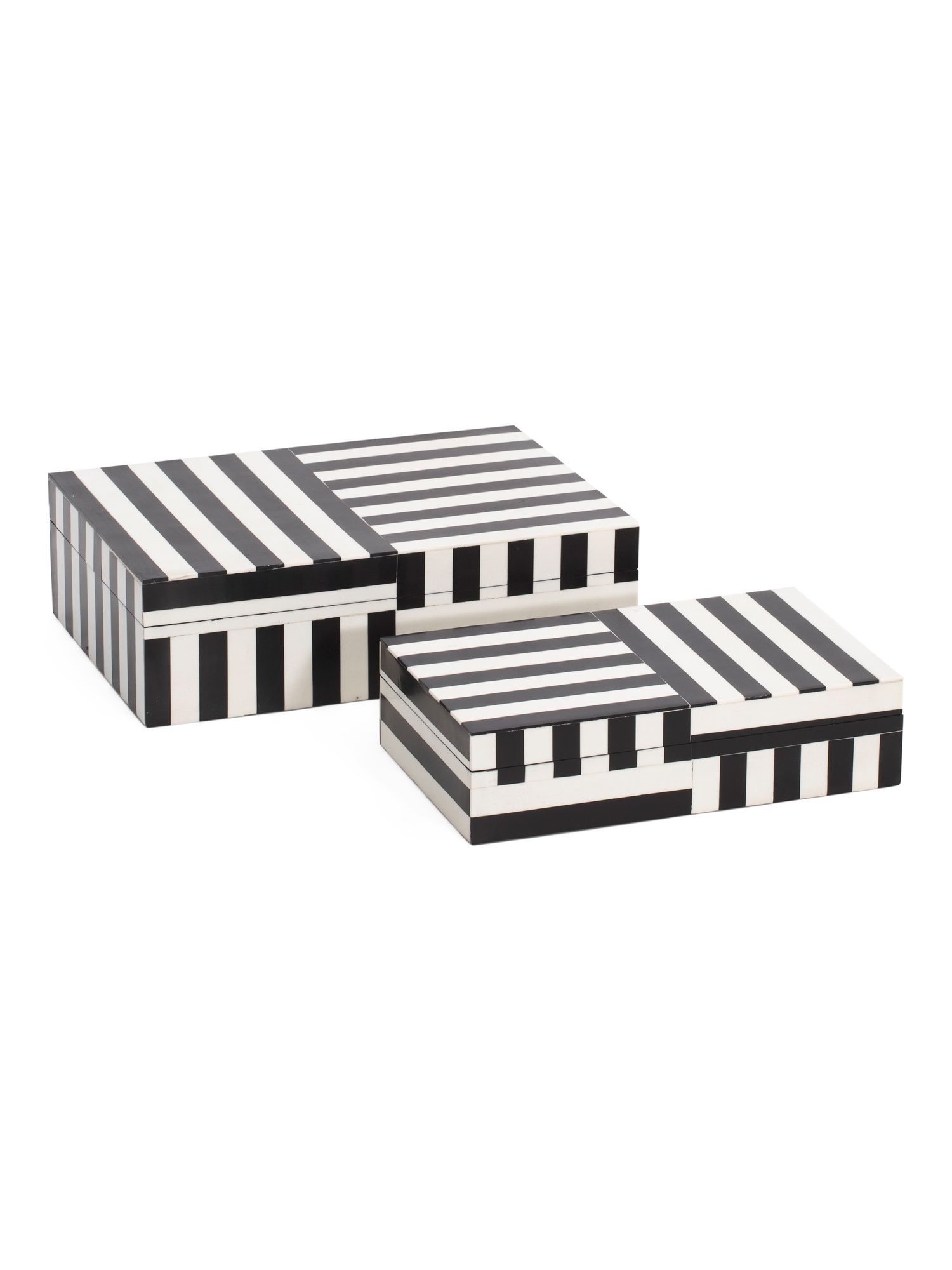 Set Of 2 Resin Striped Boxes | Baskets & Storage | Marshalls | Marshalls