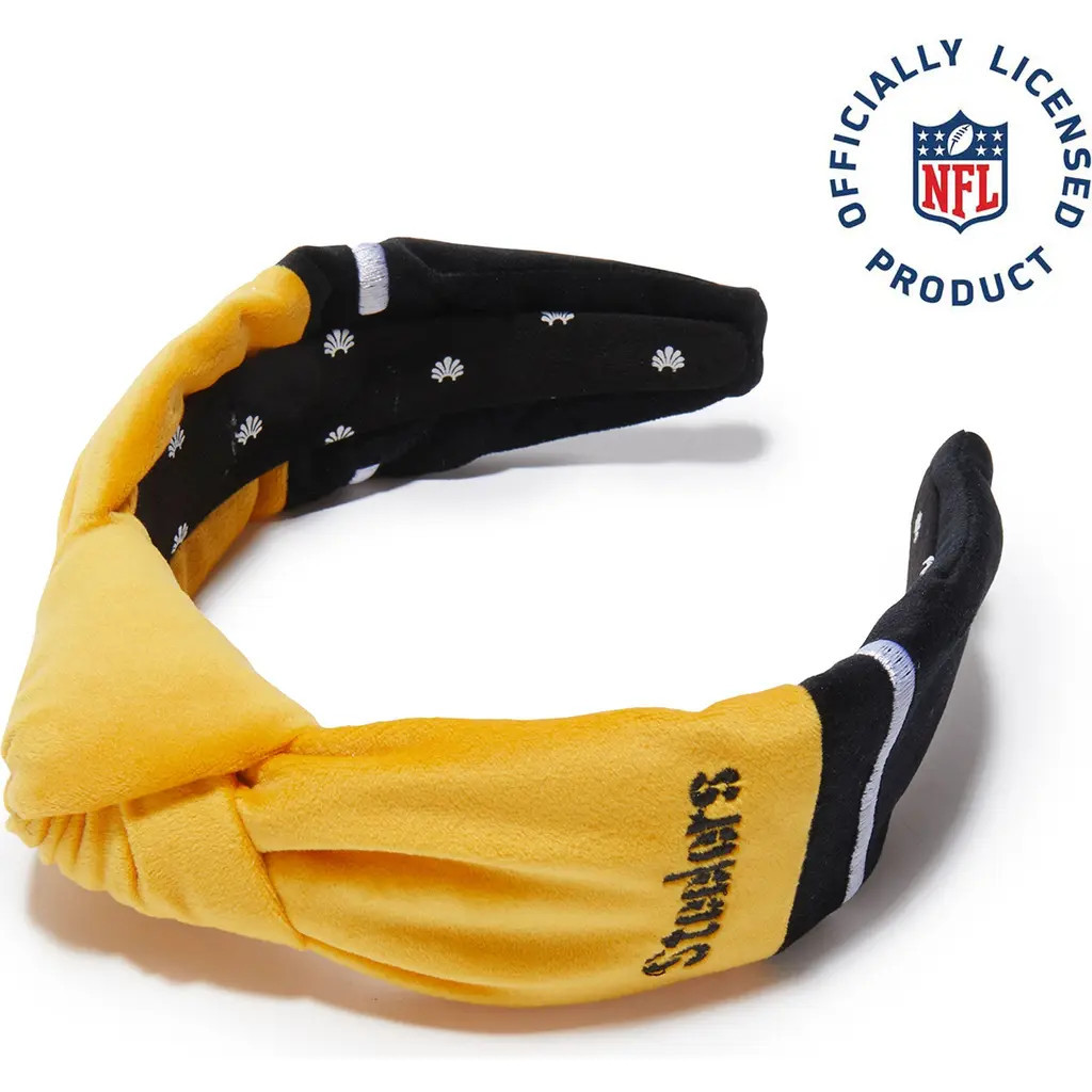 Lele Sadoughi Pittsburgh Steelers Embroidered Knotted Headband in Steelers Gold 700 at Nordstrom | Nordstrom