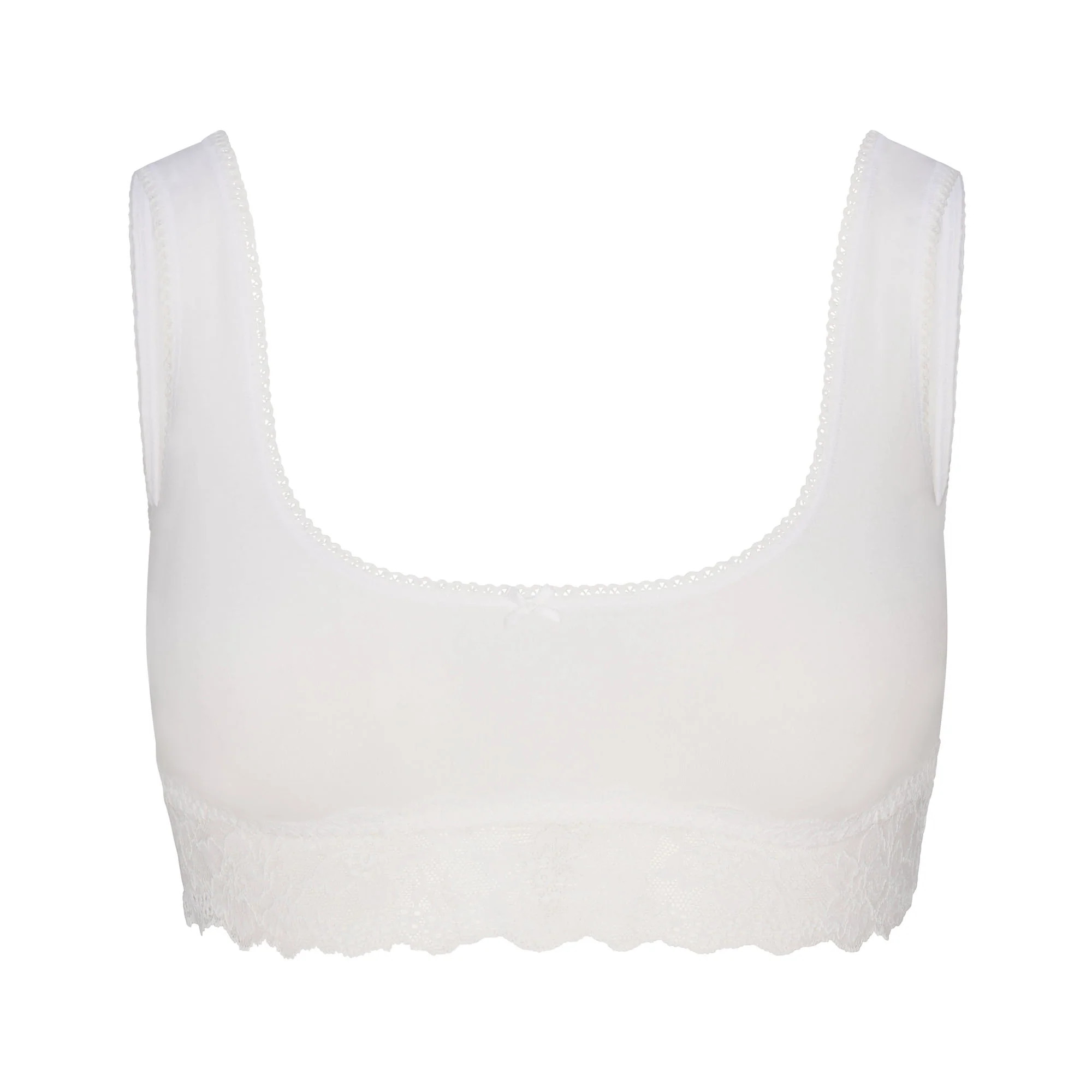 LIGHTWEIGHT COTTON LACE SCOOP BRALETTE | SNOW | SKIMS | SKIMS (US)