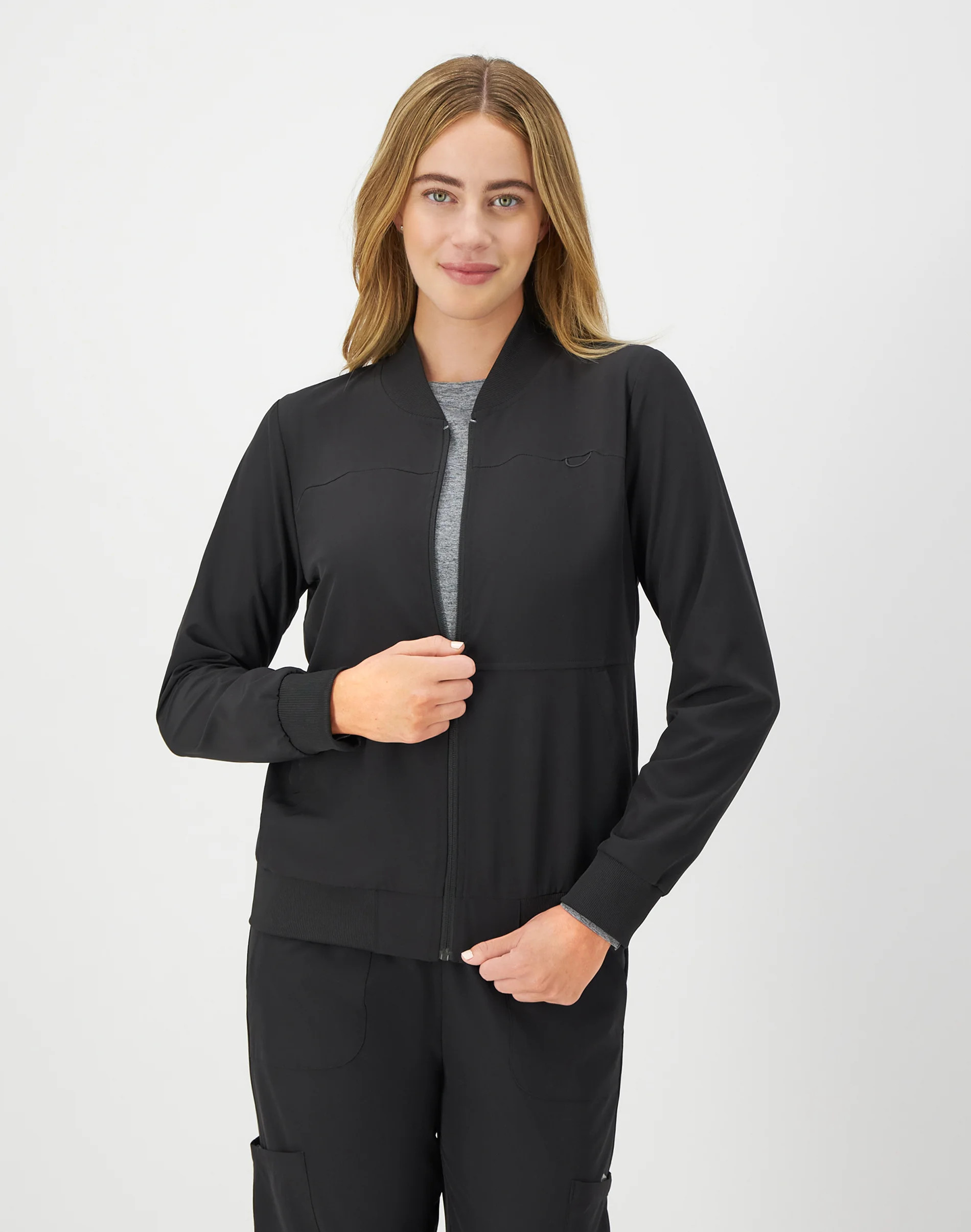 Hanes Comfort Fit Scrubs Women's Scrub Bomber Jacket New Ebony XL | Hanes.com