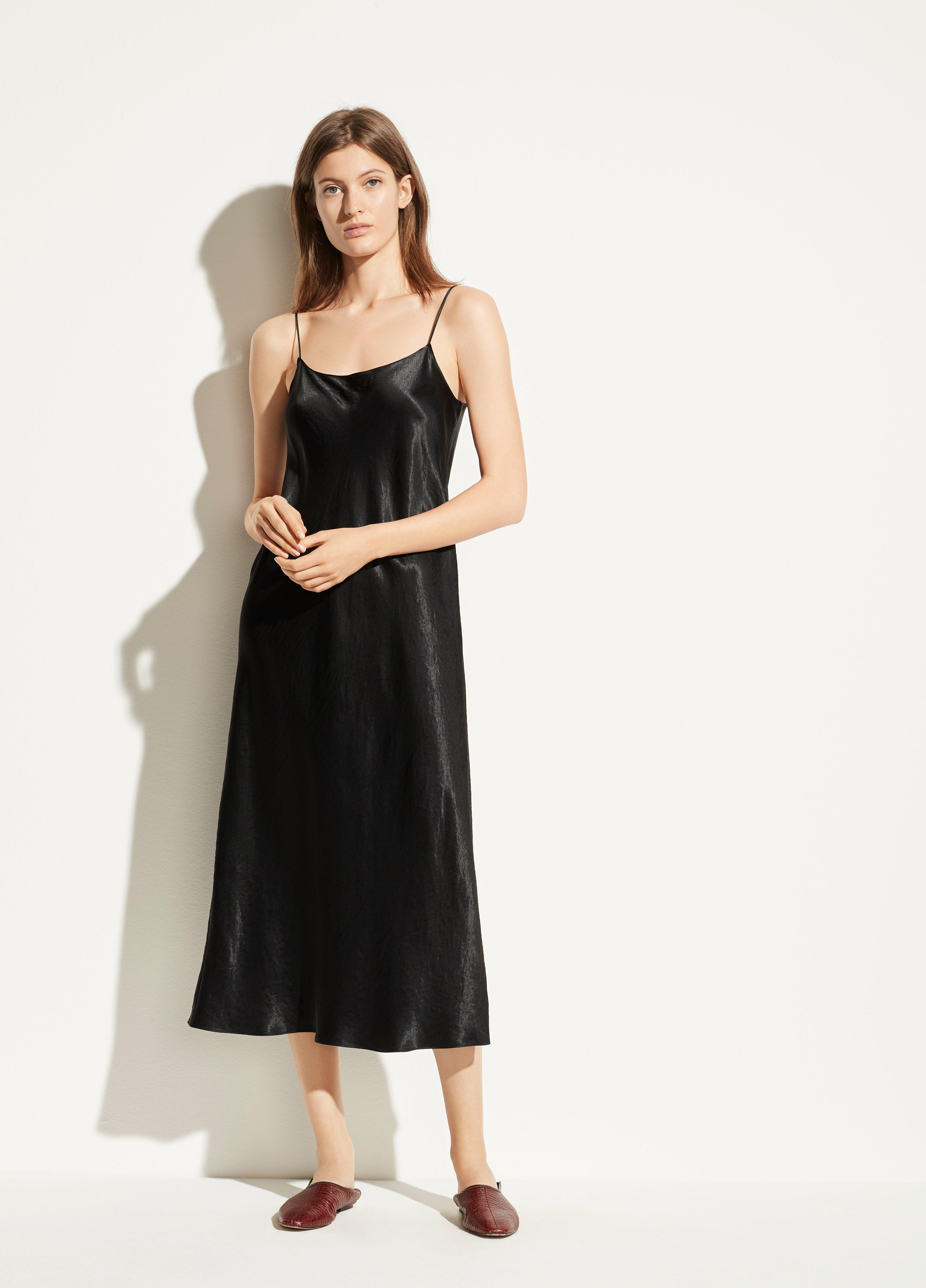Women's Satin Slip Dress, Black, Size XS Vince | Vince LLC