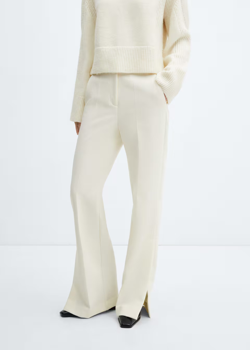 Straight trousers with openings -  Women | Mango USA | MANGO (US)