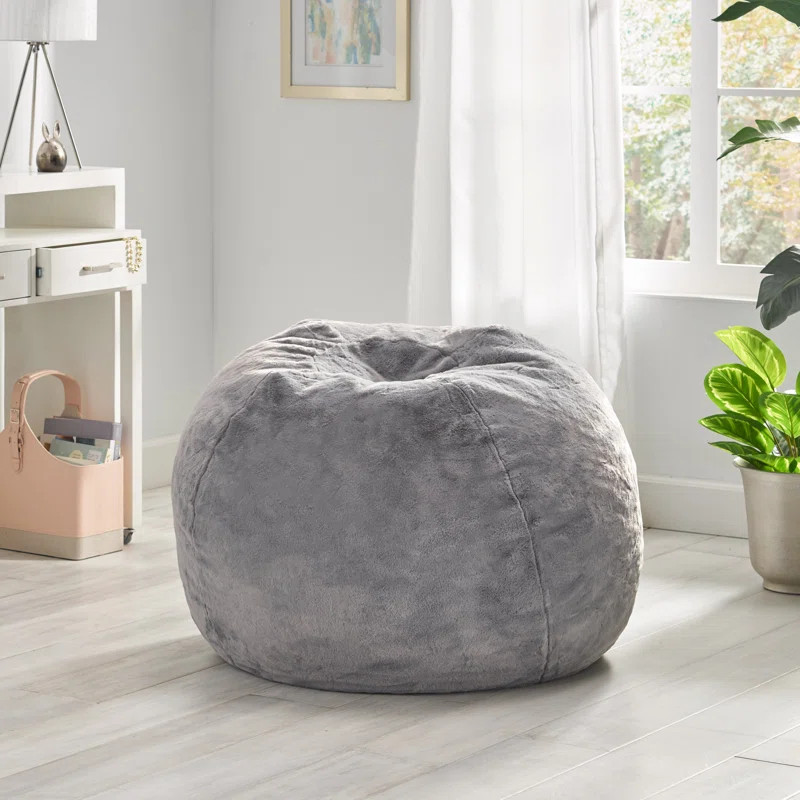 3 Foot Standard Faux Fur Classic Bean Bag | Wayfair North America