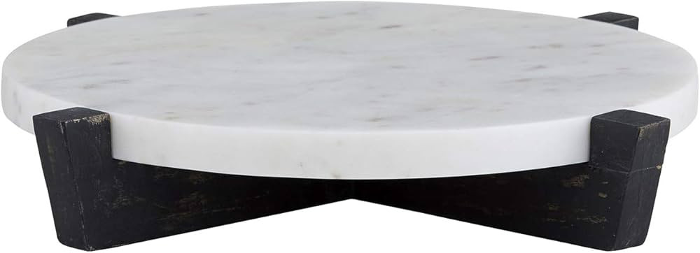 Santa Barbara Design Studio Table Sugar Round Marble Tray with Mango Wood Stand, 11-Inches, Charc... | Amazon (US)