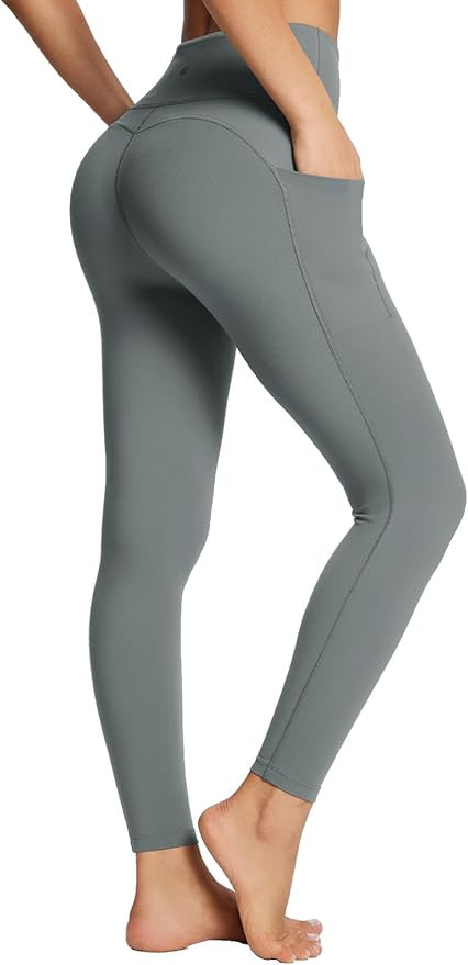 BALEAF Women's Leggings with Pockets Tummy Control Workout High Waisted Athletic Running 7/8 Ultr... | Amazon (US)