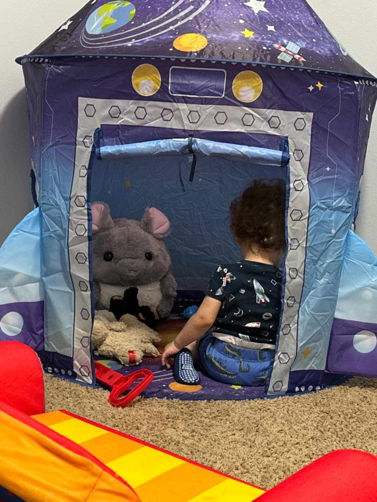 Rocket Ship Play Tent for Kids, Astronaut Spaceship Space Themed Pretend Playhouse Indoor Outdoor... | Amazon (US)