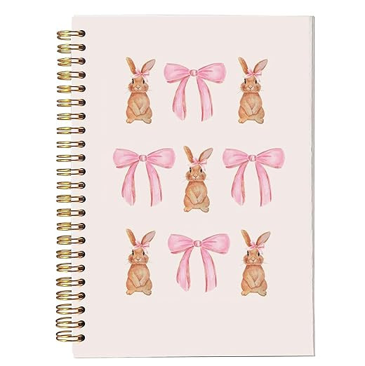 bitCNY Coquette Bunny Pink Bow Spiral Notebook, Easter Gifts, Coquette Gifts Stuff, Cute Office S... | Amazon (US)