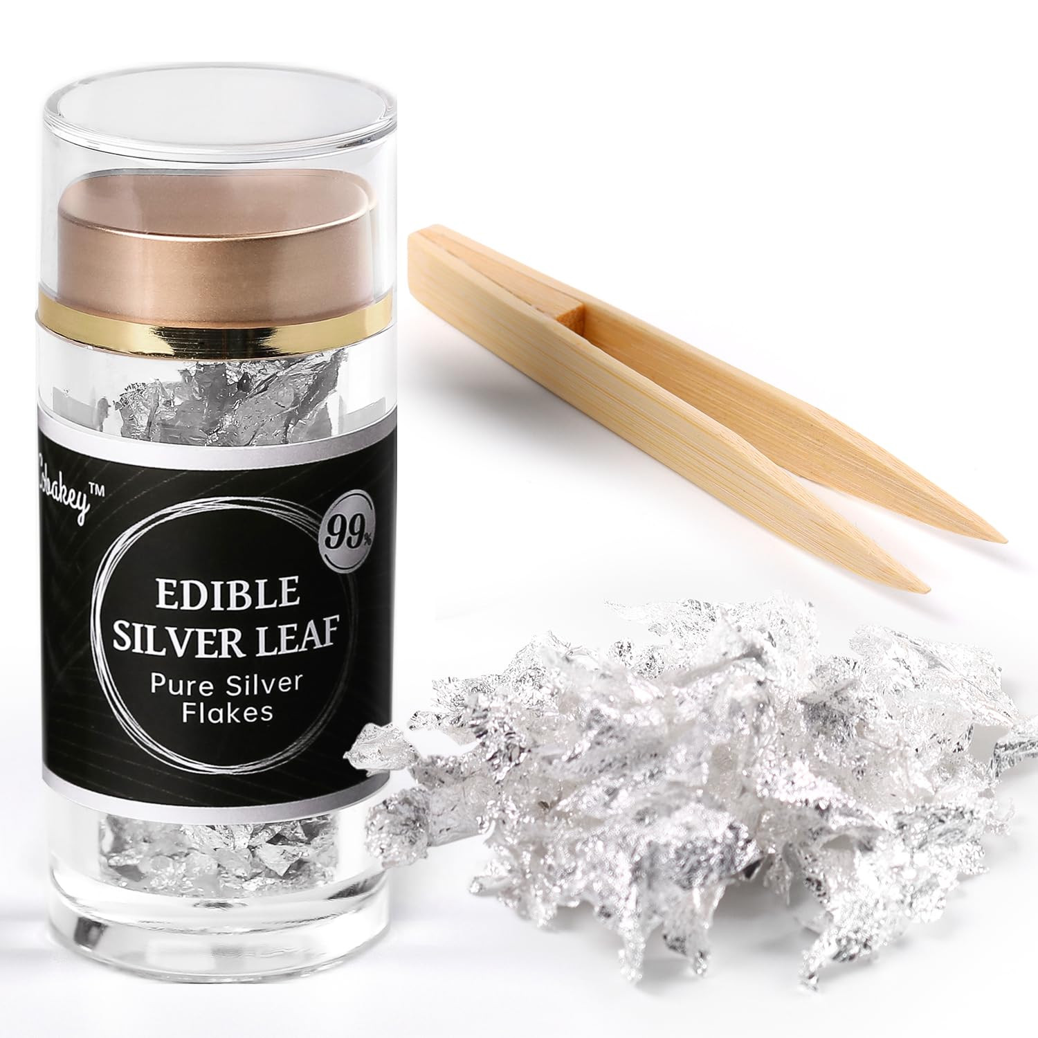 Cobakey Edible Silver Leaf - 50mg Silver Flakes for Cake Decoration (Cupcake, Chocolate, Steak, D... | Amazon (US)