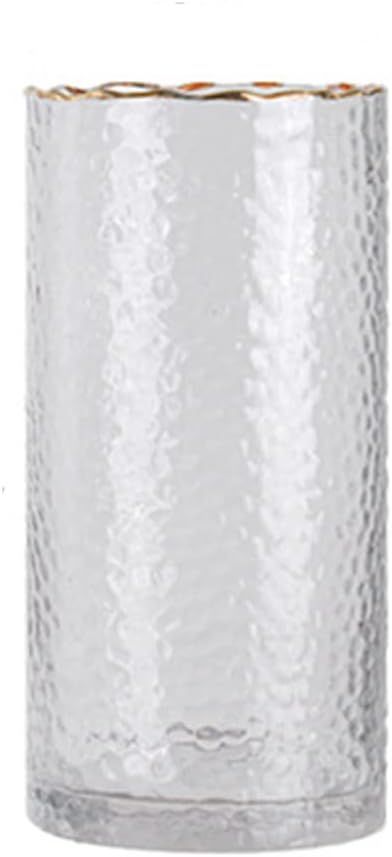 Amazon.com: TIANRUIPUZI Glass Vase for Flowers, Transparent Corrugated Glass Vase, Gold Clear Gla... | Amazon (US)