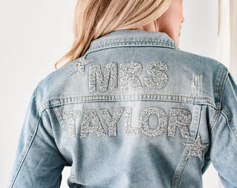 Fringe Jacket Personalized Bride Jean Jacket with Tassel Fringe Western Wedding Jacket Bridal Sho... | Etsy (US)