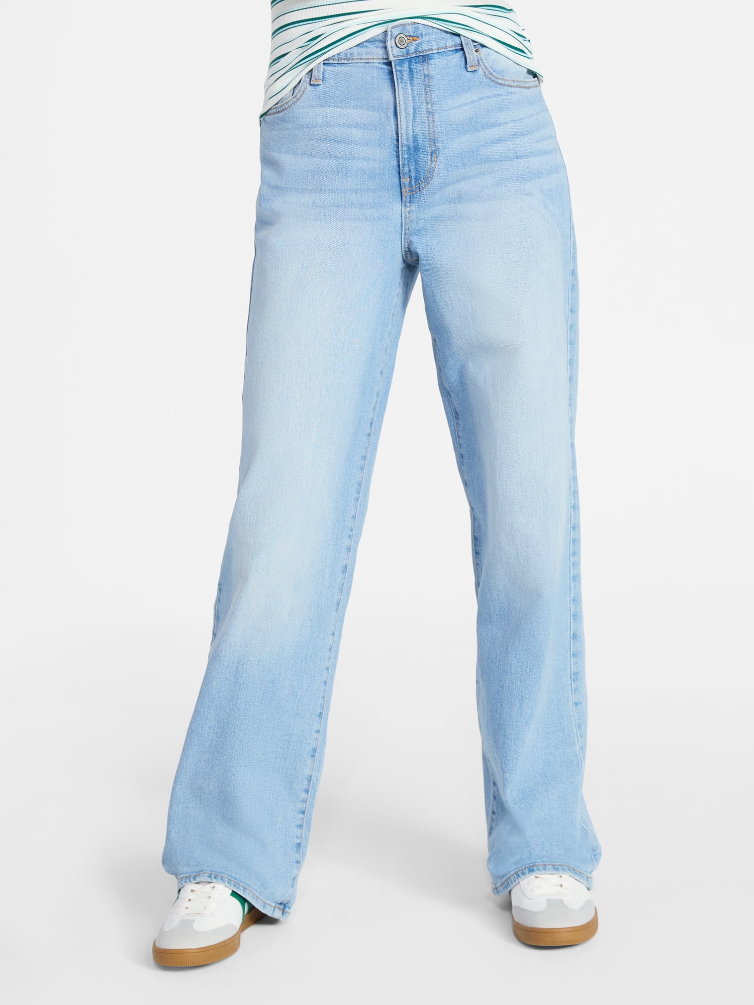 No Boundaries High Rise Baggy Wide Leg Jeans, 30'' Inseam, Women’s and Women's Plus 00-20, 1X-4... | Walmart (US)