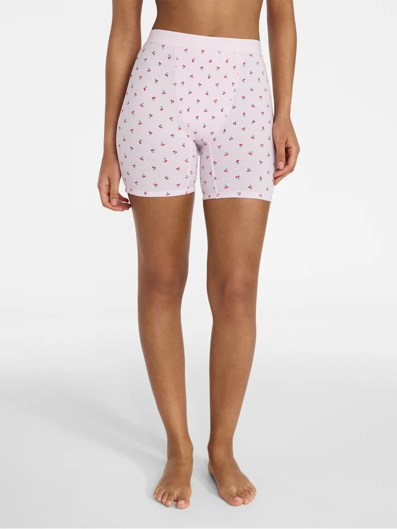 No Boundaries Cotton Stretch Ribbed Boxer Short Panties, Women's XS-XXXL | Walmart (US)