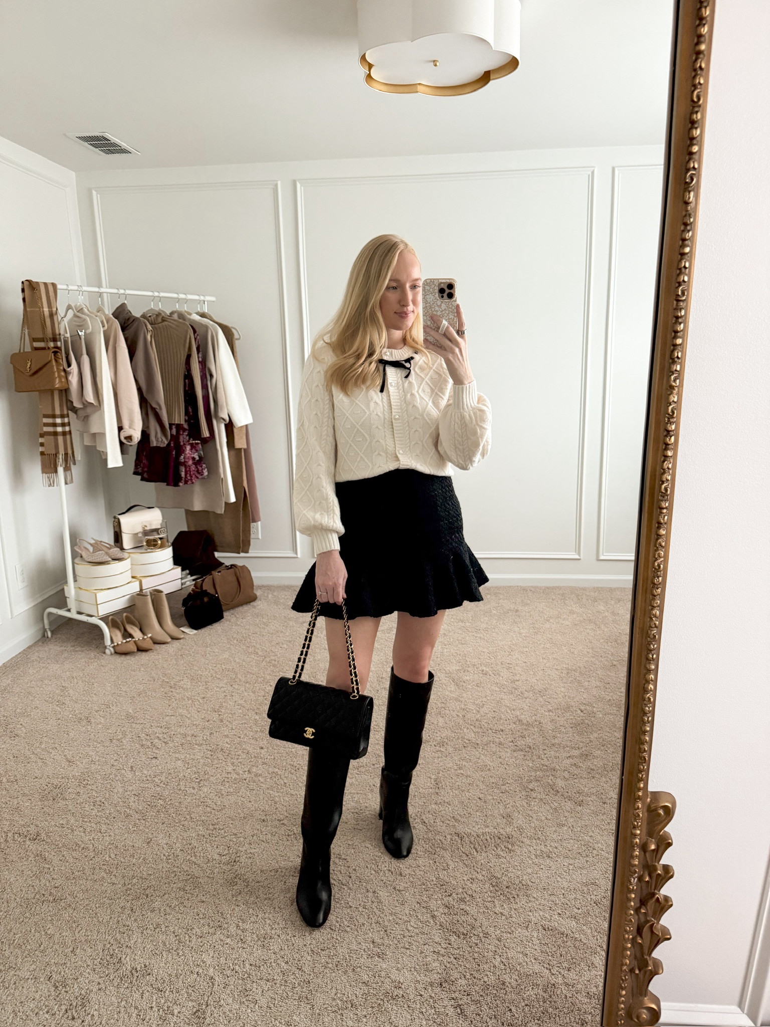 Obsessed with this adorable sweater from Nordstrom! Would be perfect for an elevated Thanksgiving look.  I have it paired with a black tweed min skirt and knee high boots. Fall outfits // elevated outfits // Thanksgiving outfits // holiday outfits // Nordstrom finds 

#LTKStyleTip #LTKHoliday #LTKSeasonal