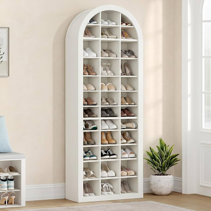 LITTLE TREE 12-Tier Shoe Storage Cabinet, Freestanding Tall Entryway Shoe Organizer with 36 Cubbi... | Amazon (US)