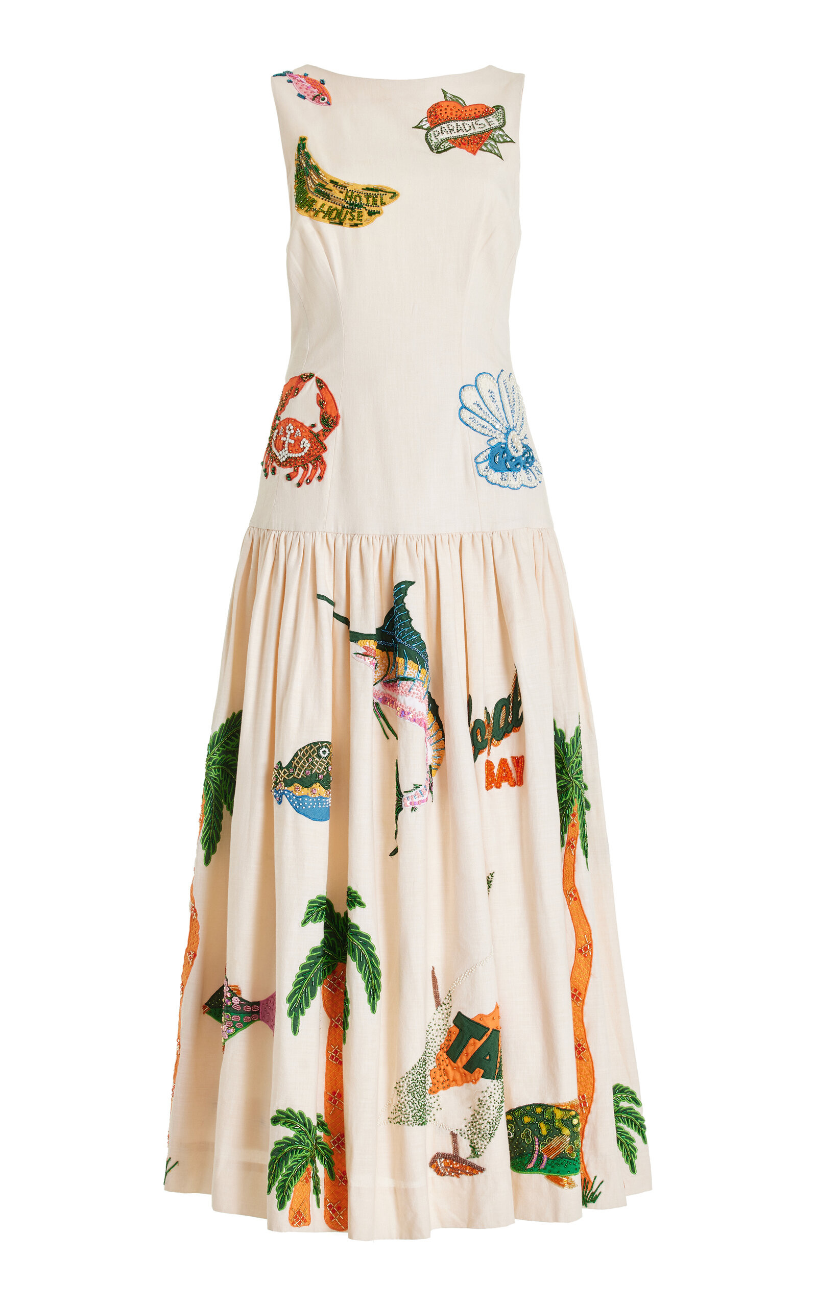 Clam Embroidered-Linen Maxi Dress | Moda Operandi (Global)