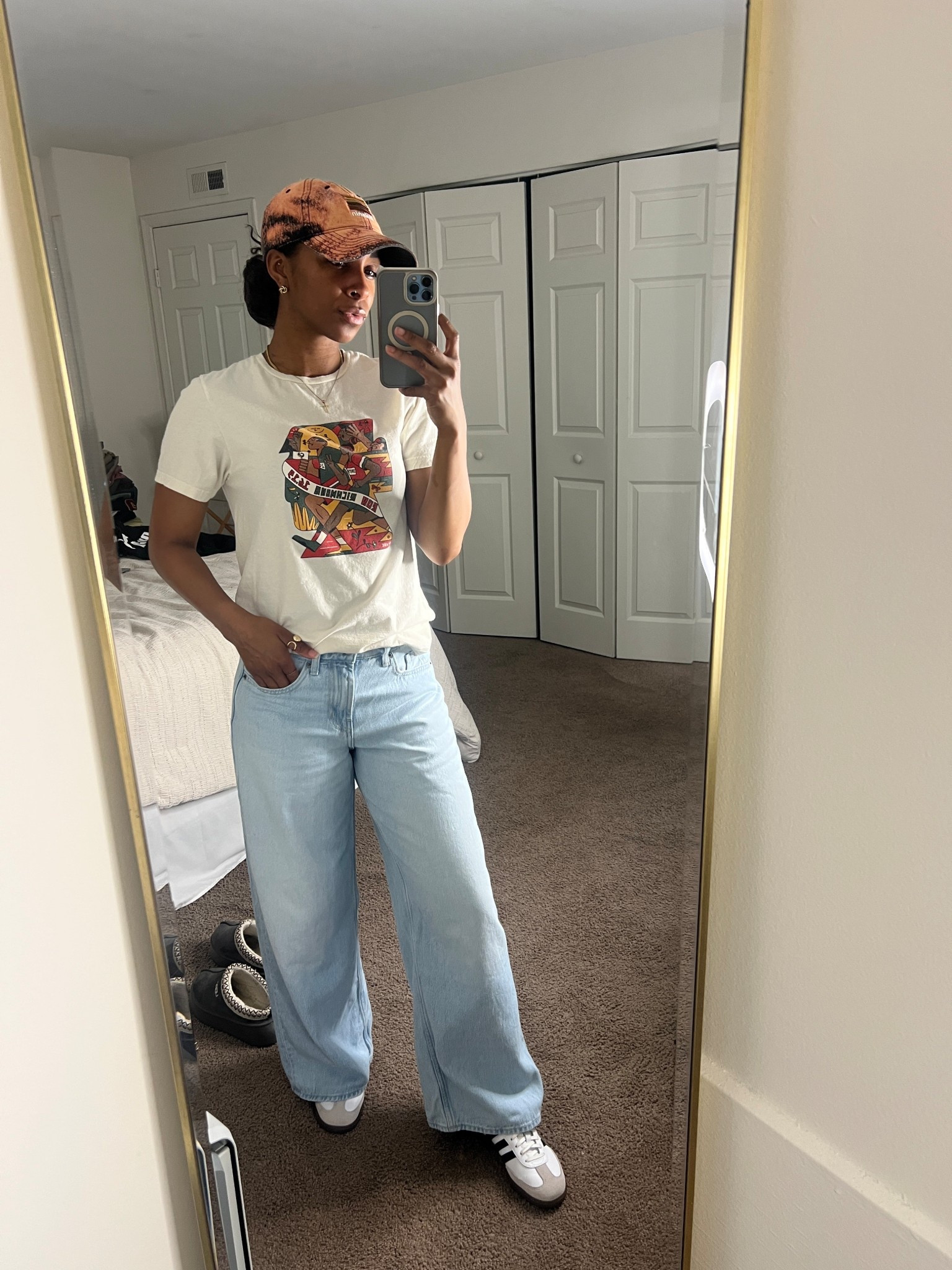 Quick but cute OOTD! 

I DIY’d the “Melanin” hat & loved channeling my creative side. 

Pants are definitely a comfy option for someone who doesn’t like wearing jeans. Fitted but loose. I definitely recommend these any day! 

#LTKFindsUnder50 #LTKShoeCrush #LTKStyleTip