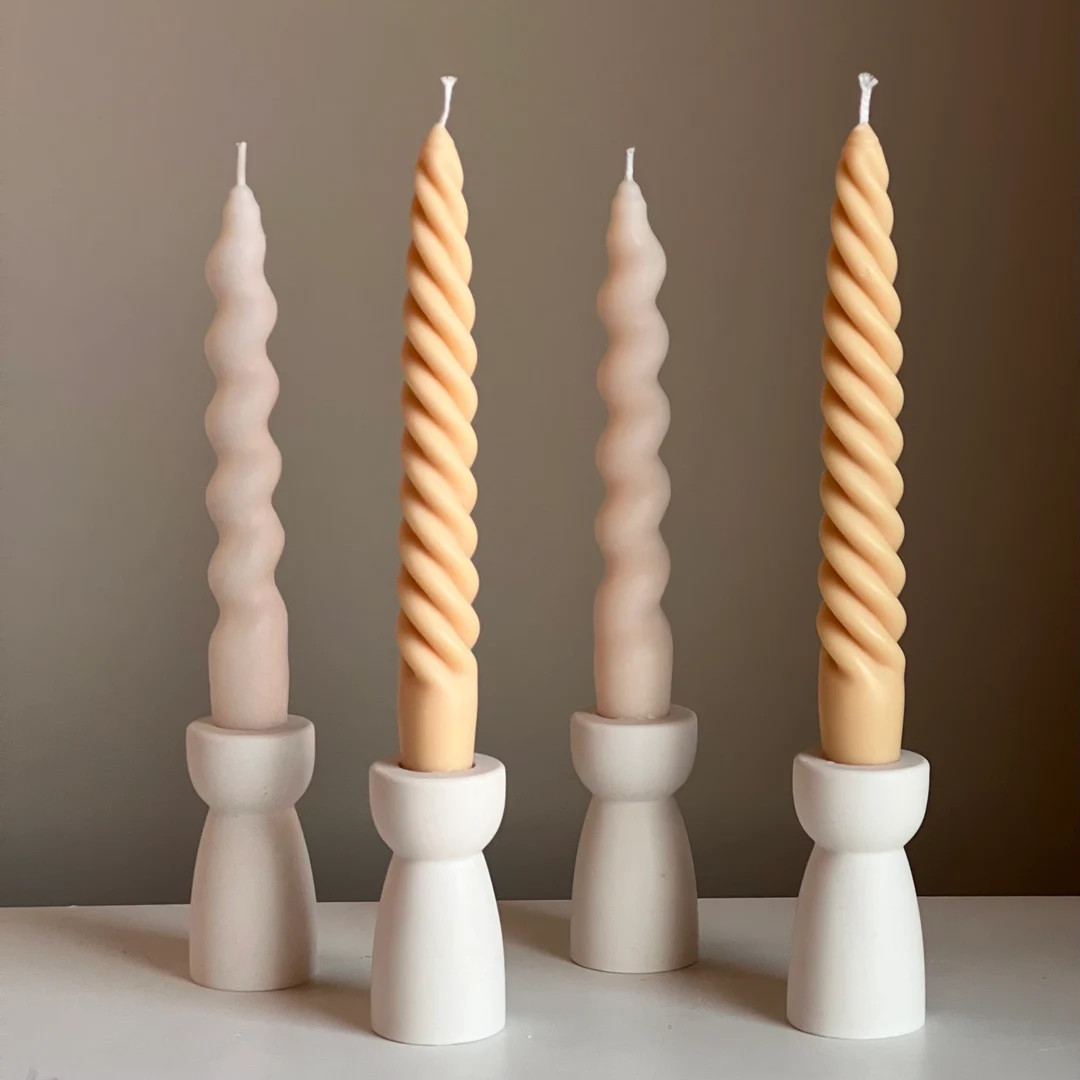 Hourglass Candlestick Holder | Taper Candle Holder| Wedding Decor| Jesmonite Decor| Candlestick H... | Etsy (US)