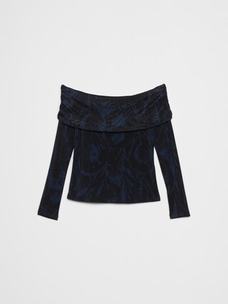 Off-Shoulder Mesh Top | Banana Republic Factory