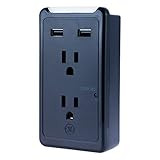 GE 2 USB 2 Outlet Surge Protector Charging Station, Power Strip Outlet Adapter, Wall Tap with Phone  | Amazon (US)