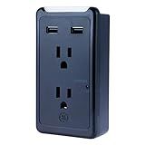 GE 2 USB 2 Outlet Surge Protector Charging Station, Power Strip Outlet Adapter, Wall Tap with Phone  | Amazon (US)