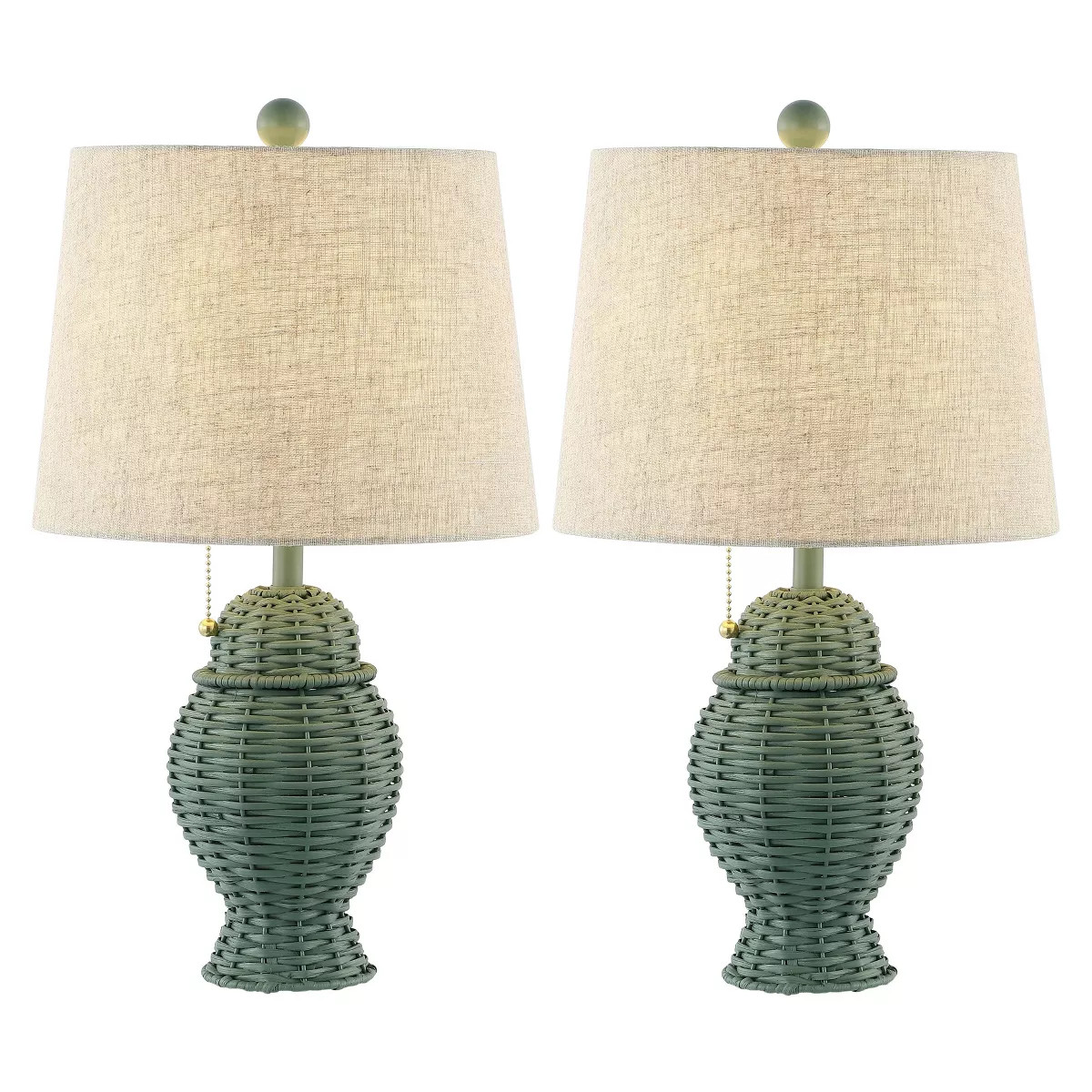 Set of 2 20.5" Margie Wicker Bohemian Rustic Iron Table Lamps (Includes LED Light Bulb) - JONATHA... | Target