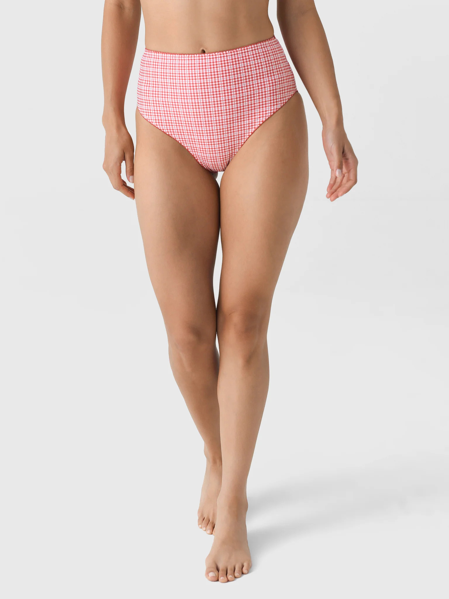 MINNOW
                      
                     Women's Poppy Gingham High Waist Bikini Bottom | Saint Bernard
