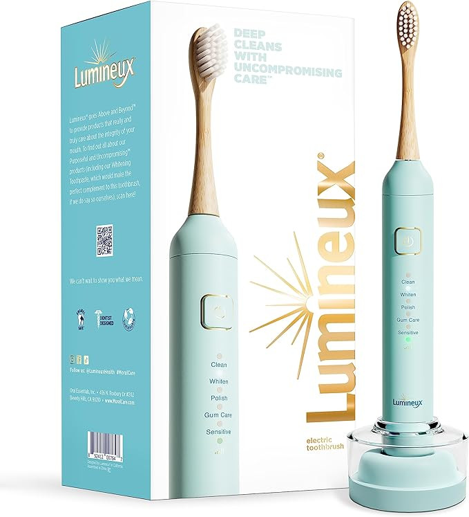 Lumineux Electric Toothbrush for Adults - Bamboo Heads - Includes 2 Super Soft Bristle Bamboo Too... | Amazon (US)