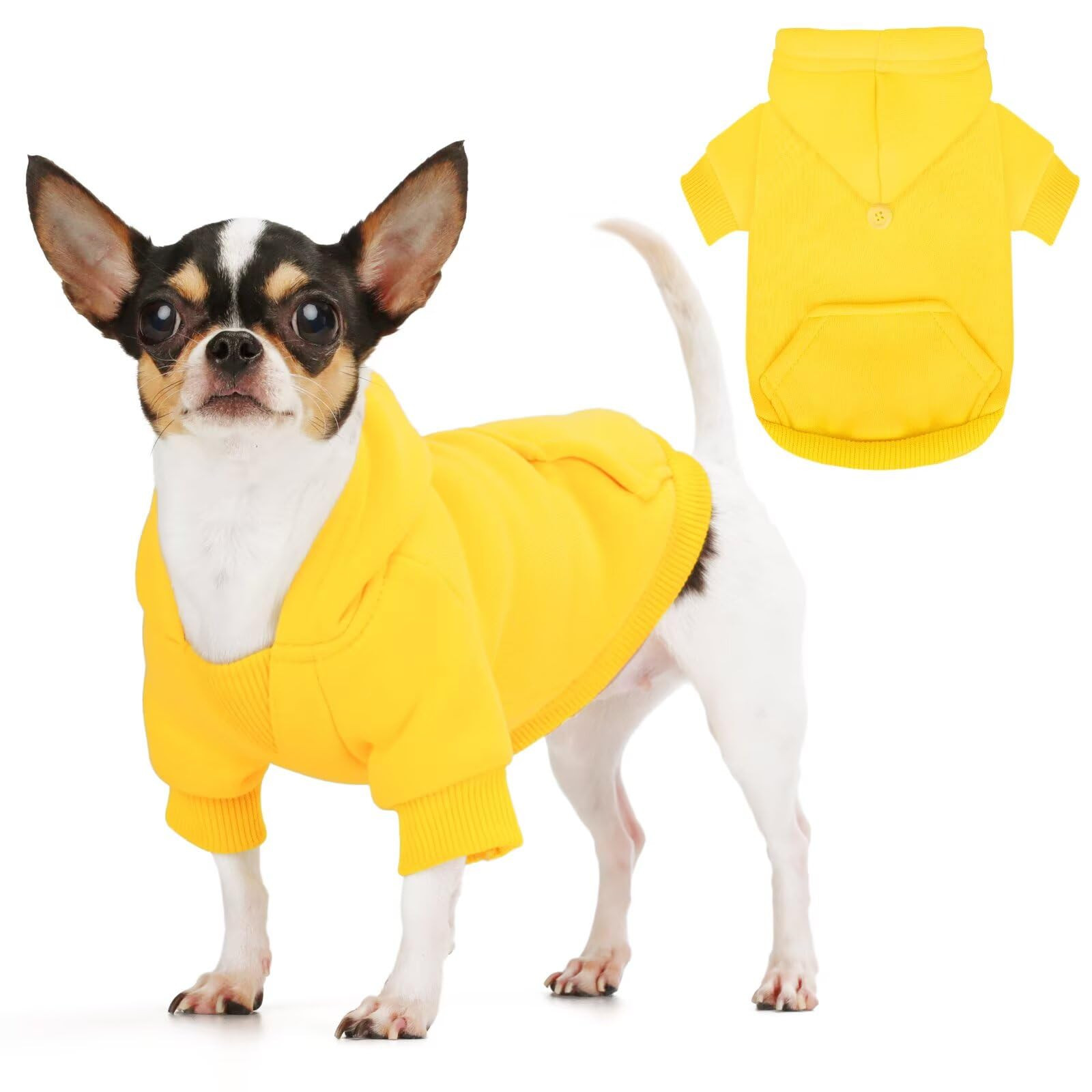 Dog Hoodie Sweatshirt – Stylish Hooded Winter Coat with Leash Hole and Pocket, Crafted from Pre... | Amazon (US)