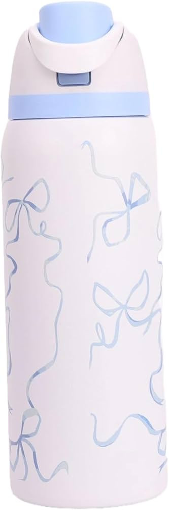 304 Stainless Steel Fitness Sports Vacuum Bottle with handle and straw, Large Capacity Macaron Th... | Amazon (US)