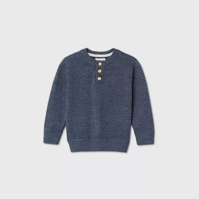 Toddler Boys' Henley Pullover Sweater - Cat & Jack™ Navy | Target