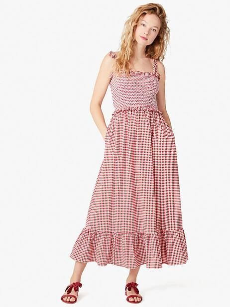 mini gingham smocked-bodice dress | Kate Spade (US)