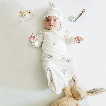 Bonsie Skin to Skin Babywear Baby Bag Set - White Baby Gown with Hat - Stars | Amazon (US)