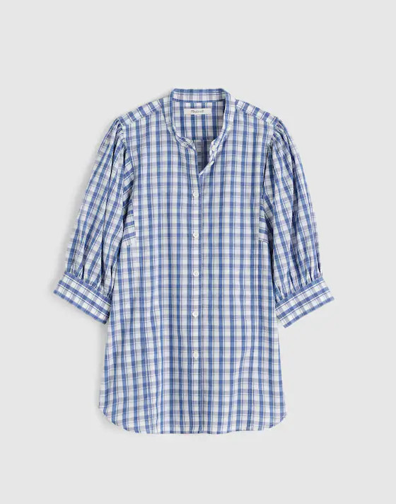 Puff-Sleeve Band-Collar Shirt | Madewell | Madewell
