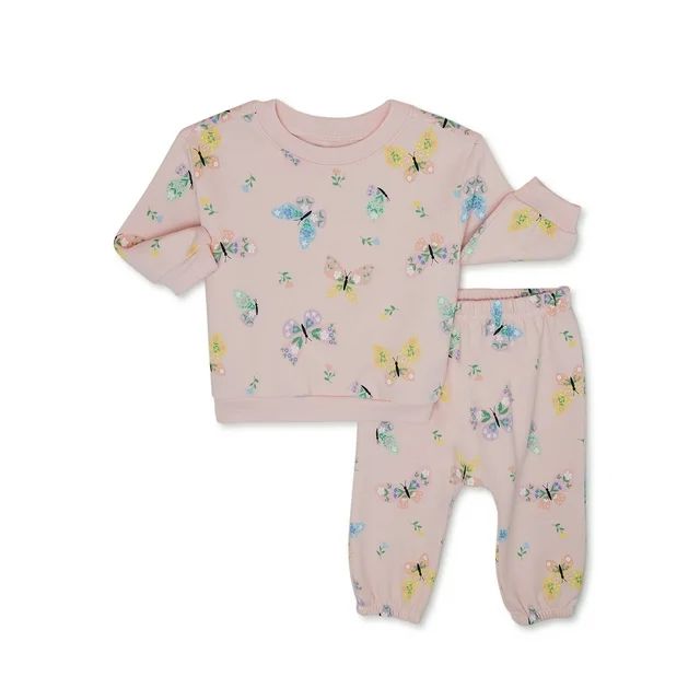 Garanimals Baby Girl Fleece Bundle Outfit Set, 2-Piece, Sizes 0-24 Months | Walmart (US)