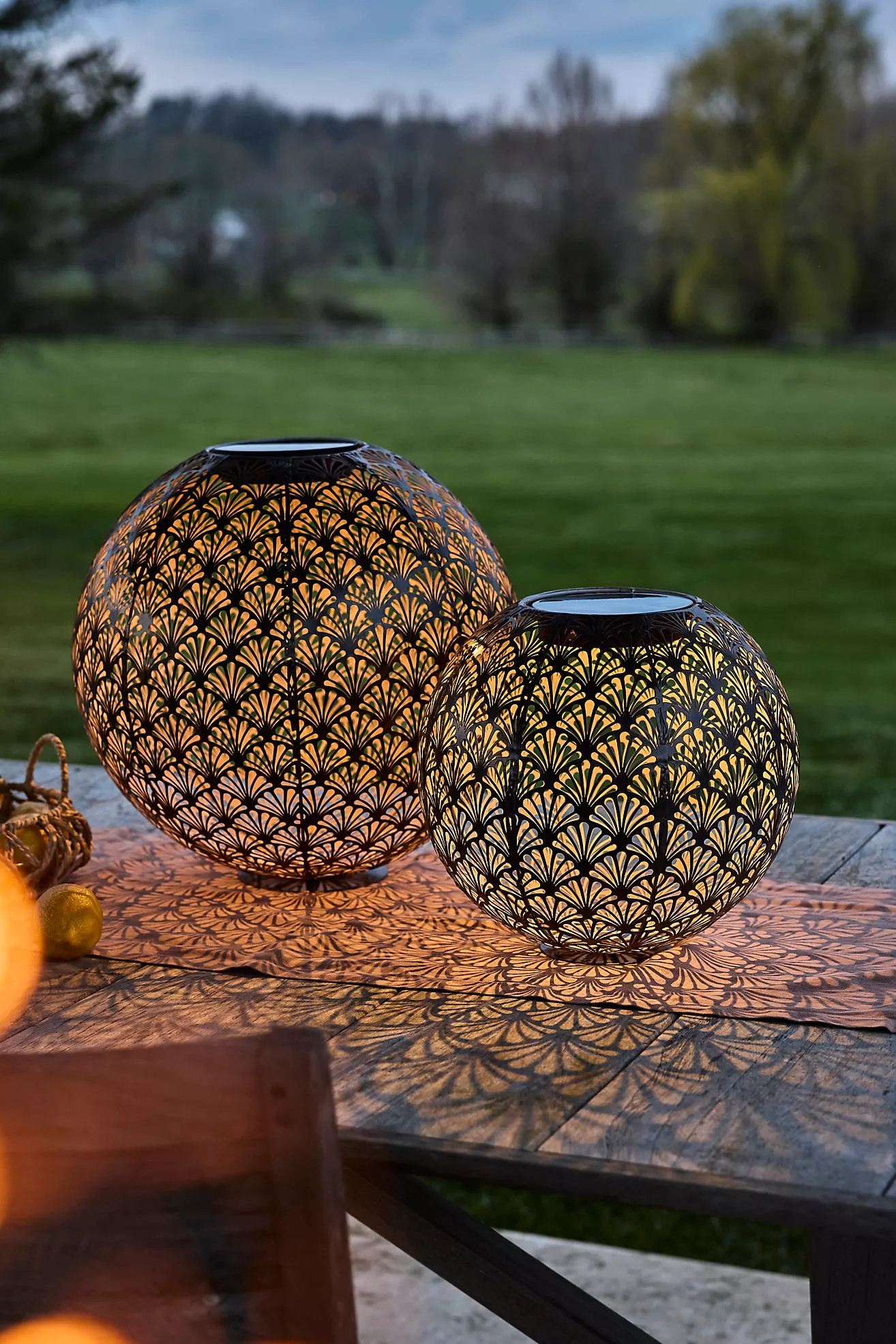 Perforated Fans Metal Solar Lantern | Anthropologie (US)