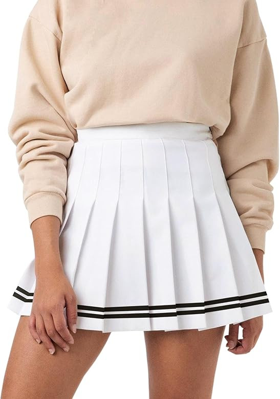 SCKTOO Womens Girl High Waisted Pleated Tennis Skirt School A-Line Skater Skirts with Lining Shor... | Amazon (US)