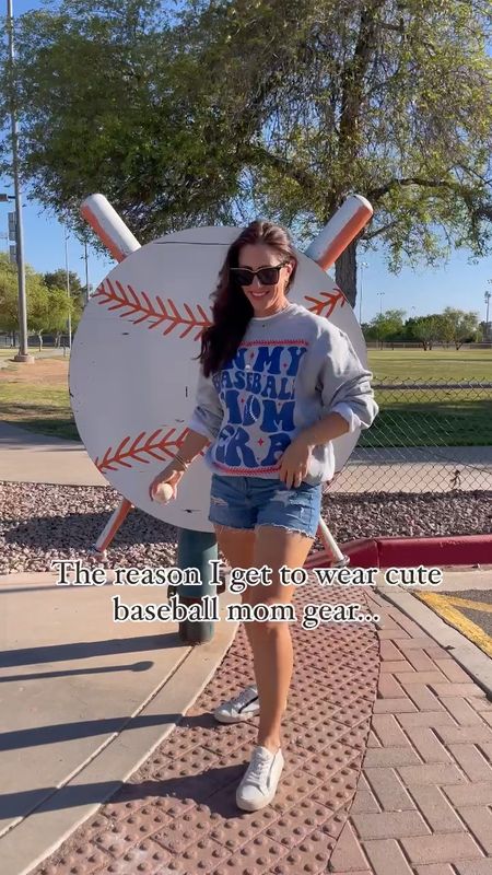 In my baseball mom era sweatshirt 💙⚾️❤️ sized up to a large!! So soft & cute!! 

#LTKfamily #LTKkids #LTKsalealert