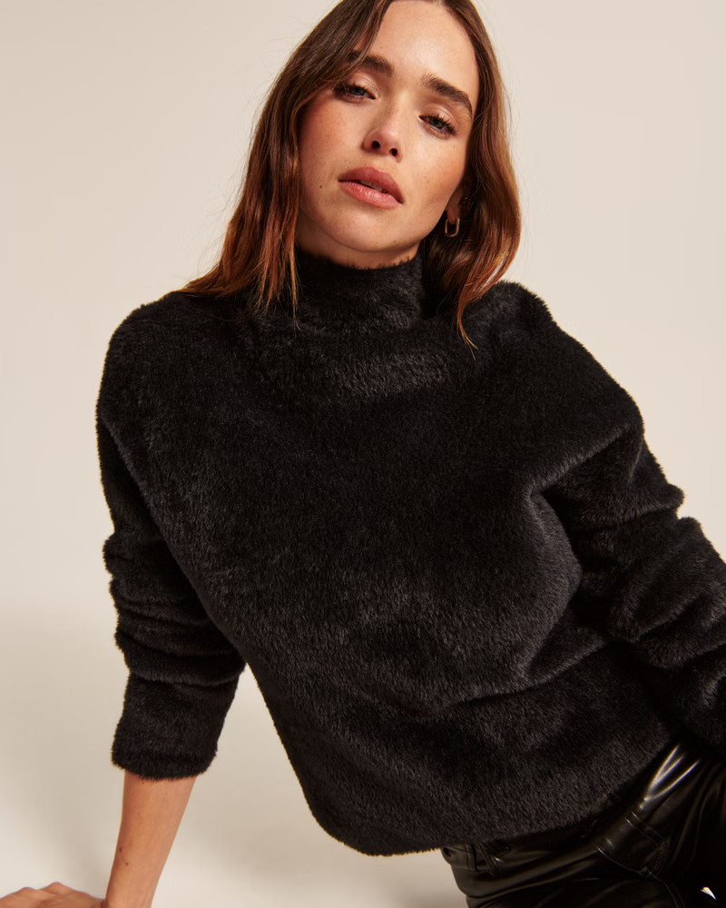 Women's Eyelash Mockneck Sweater | Women's Tops | Abercrombie.com | Abercrombie & Fitch (US)