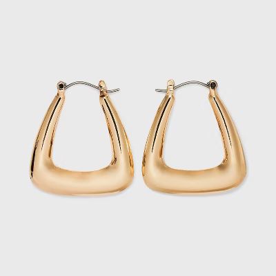 Puffy Squared Hoop Earrings - Universal Thread™ Gold | Target