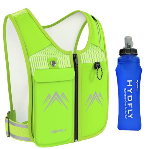REVALI Running Vest, USA Original Patent, Zip Reflective Running Vests with 500ml Hydration Bottle, Adjustable Waistband & Breathable Material, Chest Pack Gear Phone Holder for Running, Men & Women | Amazon (US)