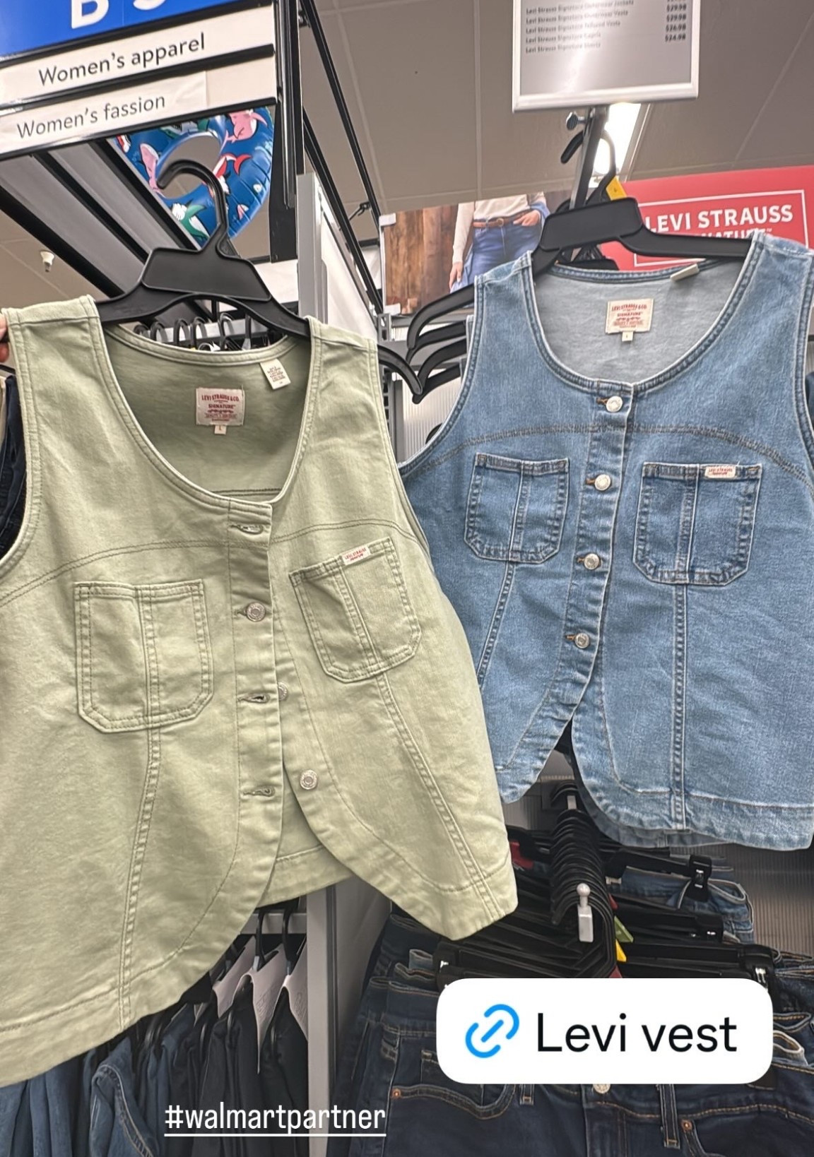 Levi Strauss Signature Women's Vintage Summer Vest, Sizes XS-XXL