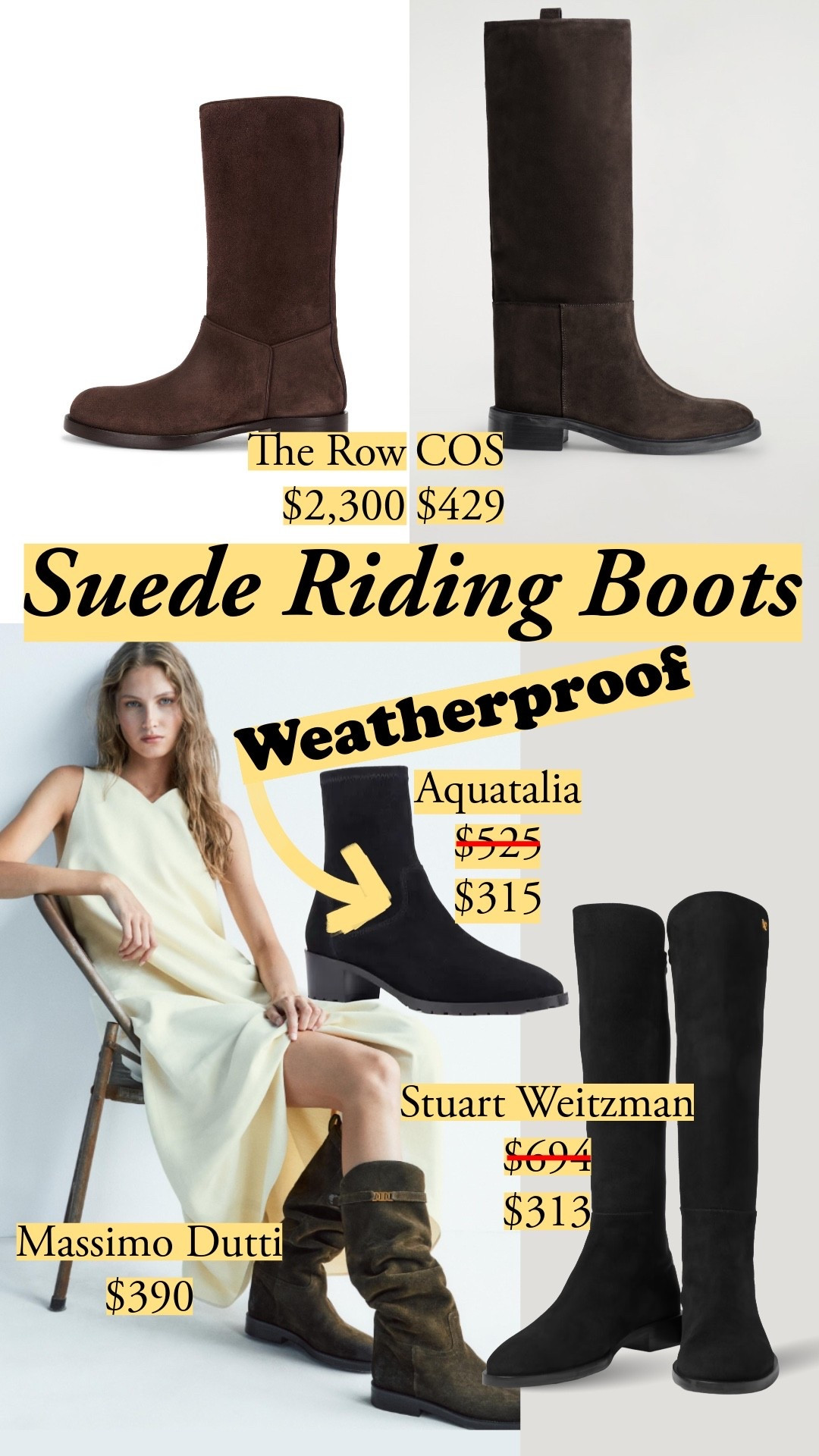 Suede riding boots! Aquatalia is a great bet for thinner calves. Stuart Weitzman has stretch 👢suede boots, flat boots, winter shoes, weatherproof, ankle boots, knee boots, suede accessories 

#LTKSaleAlert #LTKWorkwear #LTKGiftGuide