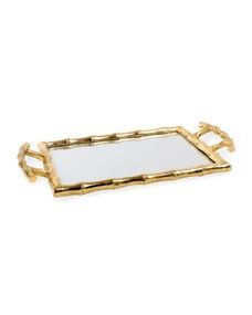 Gold Bamboo Mirrored Vanity Tray | Horchow