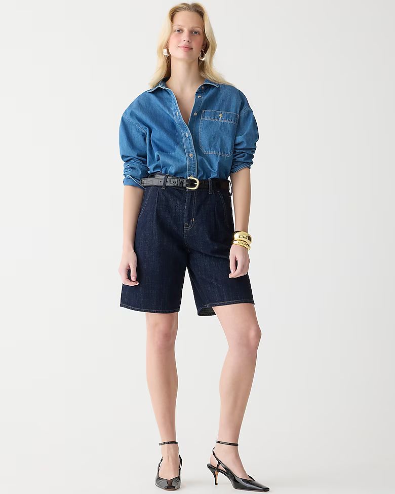 Midlength denim short in Indigo wash | J.Crew US