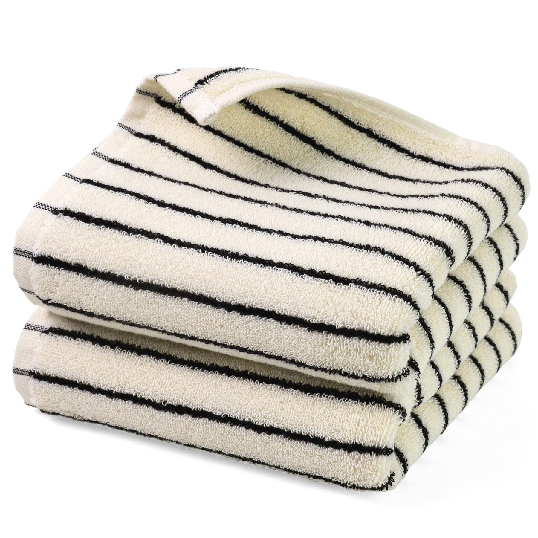 Jacquotha Black and White Striped Hand Towels for Bathroom, Vintage Kitchen Decor, Guest Use, Adu... | Amazon (US)