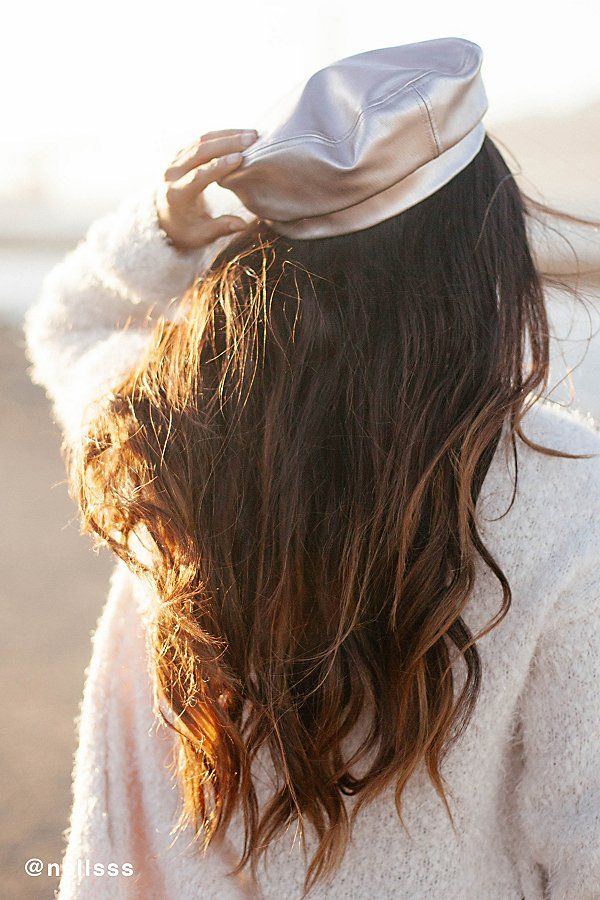 Faux Leather Beret - Silver One Size at Urban Outfitters | Urban Outfitters US