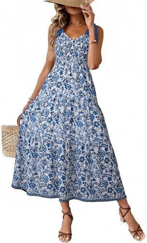 Dokotoo Women's Summer Casual Floral Maxi Dress 2026 Beach Long Sundress | Amazon (US)