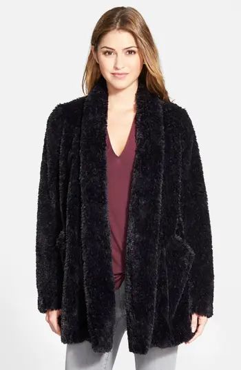 Women's Kenneth Cole New York 'Teddy Bear' Faux Fur Clutch Coat | Nordstrom